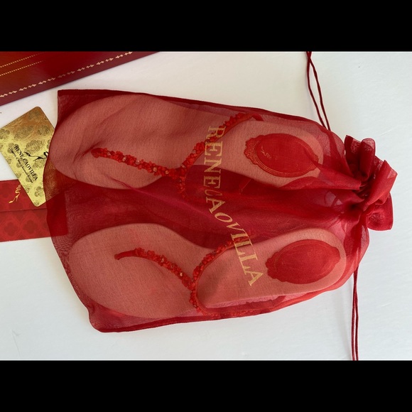 Rene Caovilla Fine Beaded Gold Heeled Thong Sandal - Picture 7 of 15